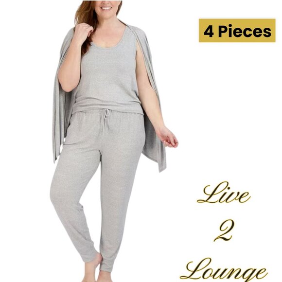 Live2Lounge | Ladies' 4 Piece Essentials Lounge Set | Heather Gray | XXL | NWOT - Picture 7 of 8